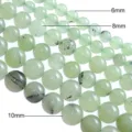 Cuentas sueltas redondas de piedra preciosa de prehnita verde natural 6mm 8mm 10mm suministros de joyería - 10mm / Prehnita tratada