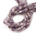 Flache ovale Edelstein Perlen lose für DIY Armbänder Halsketten und Schmuck Zubehör. - 8x6mm (ca. 45 Stk.) / Amethyst