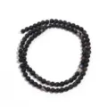 Natural black agate round beads strand detail, smooth gemstone semi-finished diy jewelry accessory. - Black Agate (T5131) / 4mm Hole 0.6mm (Approx. 95 Beads)