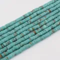 Perline distanziatrici heishi turchese perline piatte a ruota per accessori gioielli fai da te - 4mm (160 Pezzi) / Turchese Screpolato