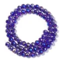 Fonkelende gefaseerde kristalen glaskralen, gegalvaniseerde metallic donkerblauwe kralen voor DIY. - Donkerblauw