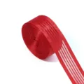 Rouleau de ruban en organza raye rouge pour accessoires de cheveux DIY et emballage. - Largeur 2.5cm 10 Yards/Rouleau / Rouge