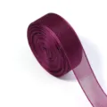 Sheer organza ribbon roll for gift wrapping, DIY hair bows, flower bouquets, and craft projects. - Ribbon Width 2.5cm 10 Yards/Roll / Burgundy