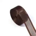 Ruban en organza à rayures larges pour nœuds de cheveux DIY, emballage de cadeaux et couture. - Largeur 2.5cm 10 Yards/Rouleau / Café