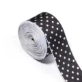 Rotolo di nastro a pois bianco e nero per fai da te, accessori per capelli e sartoria. - 4cm Largo 3 Iarde/Rotolo / Nero