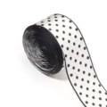Nastro a pois bianco e nero per fiocchi per capelli fai da te, confezioni ed accessori. - 4cm Largo 3 Iarde/Rotolo / Albicocca