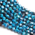 Perline di pietre preziose sfaccettate blu per braccialetti fai da te e creazione di gioielli. - Occhio di tigre lapis