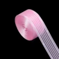 Ruban en organza raye rose rouleau de tissu transparent large pour bricolage emballage cadeau. - Largeur 2.5cm 10 Yards/Rouleau / Rose