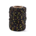 Black and gold metallic cord twine spool for gift wrapping, DIY crafts and decor. - Line Width: 2mm 20m/Roll / Black