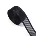 Ruban transparent rayé noir pour nœuds de cheveux DIY, emballage cadeau et couture de vêtements. - Largeur 2.5cm 10 Yards/Rouleau / Noir