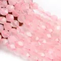 Perline di cristallo sfaccettate in quarzo rosa naturale per gioielli fai da te e braccialetto - Quarzo rosa