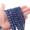 Lapis Lazuli Matte Round Beads Strands, Natural Gemstone DIY Bracelet Jewelry Findings - 12mm Diameter (Approx 32 Pcs) / Matte Lapis Lazuli