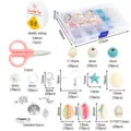 DIY shell turquoise beads jewelry making kit with 15-grid storage box and tools. - 180g / Shell Turquoise Basic Accessories Box Set