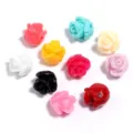 Perline sciolte di fiori di rosa in resina colorata per braccialetti fai da te accessori. - Diametro 6mm / Rosa Mista
