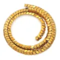 Gold chevron hematite beads for DIY jewelry making, magnetic arrow spacer bead strand. - Gold (Convex Small V)
