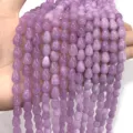 Perles en pierre précieuse en forme de larme lavande naturelle pour bijoux DIY. - Ellipse / Diamètre 8*10mm, Trou 1.0mm (Environ 40 Perles) / Violet