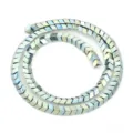 Detailed close-up of V-shaped chevron electroplated hematite loose beads for DIY jewelry making. - Green (Convex Small V)