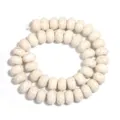 Detalle de cuentas de ábaco de turquesa blanca con textura agrietada para joyas. - 4*6mm (Aprox. 80 Piezas/Paquete) / Color pino blanco