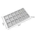 Grey velvet 18-grid jewelry bead design tray, 35x20x1.5cm DIY bracelet necklace making tool. - 18 Grids Board / 1 Piece (35cmx20cmx1.5cm)