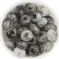 Grey crackle glass rondelle beads DIY loose beads for charm bracelets jewelry making accessories - 50 Pieces / Black Cracked Crystal