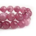 Rosa Kristall Edelstein Perlen Detailaufnahme für DIY Armband Halskette Schmuck Zubehör - Optimierter Erdbeerkristall