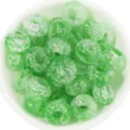 Green crackle glass rondelle beads loose crystal spacer beads for DIY jewelry making - 50 Pieces / Green Cracked Crystal