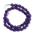 Perles en pierres précieuses violettes, forme ovale irrégulière, parfaites pour bijoux DIY. - Diamètre 8*12mm, Trou 1.0mm (Environ 33 Perles) / Colonne rectangulaire irrégulière violet foncé