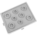 Grey silicone jewelry design board bead sizing tray for DIY bracelet making 34x26cm - 1 Piece (34.5cmx26cmx1.6cm)