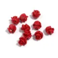 Perline a forma di fiore di rosa rossa ciondoli sfusi per gioielli fatti a mano fai da te - Diametro 6mm / Rosa Rossa