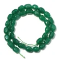 Green oval stone loose beads for DIY handmade bracelets necklaces creative jewelry making accessories. - 8*12mm (Approx. 33 Pieces) / Irregular Rectangular Column Light Green