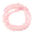 Hilo de cuentas de piedra preciosa óvalo irregular de cristal rosa para joyería DIY. - Diámetro aprox. 5-10mm, Apertura aprox. 0.8mm (aprox. 45 piezas) / Cuarzo Rosa Irregular