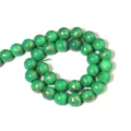 Perline di turchese sintetico verde con venature dorate, ideali per bracciali fai da te. - Pietra a Linea Oro Verde