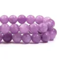 Violette Kristall Naturstein lose Perlen Armband DIY handgemachte Zubehörteile - Durchmesser 8mm (ca. 45 Stk.) / Farbverstärkter Heller Amethyst
