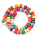 Cuentas sueltas de ábaco de piedra natural colorida para pulseras collares joyería DIY - 4*6mm (Aprox. 80 Piezas/Paquete) / Multicolor