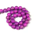 Purple synthetic turquoise loose beads with gold wire lines for DIY bracelet jewelry making. - 6mm / Purple Gold Line Turquoise
