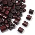 Natürliche Holz-Tonnenperlen lose Holzzwischenperlen für DIY Schmuckherstellung Armbänder - Dalbergia Fassperlen / 6mm 50 Stück/Packung / Birma-Palisander Farbe