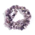 Detailed view of irregular purple natural stone crystal chips for DIY jewelry making. - Length 80cm Approx 220 Beads / Lilac Quartz
