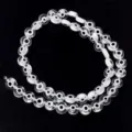Clear glass evil eye flat beads strand for DIY handmade jewelry crafting and beading projects. - Diameter 4mm Hole 0.8mm / White