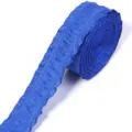 Blaues doppeltes Rüschen Plissee Band für Geschenke Blumenstrauß Verpackung und Nähabschnitte. - 5 Yards/Packung (2.5cm) / Saphirblau