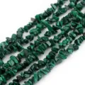 Natural green malachite chip beads, irregular crystal gravel for DIY jewelry making accessories. - Malachite