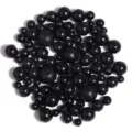 Schwarze Holzperlen rund lose, verschiedene Größen mit Bohrung für DIY Schmuck basteln. - 100 Stück/Packung (6mm) / Leder Schwarze Holzperlen