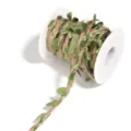 Pastorale stijl jute touw met groene bladeren, geweven rotan lint voor doe het zelf huis decoratie. - Wastouw Ca 7mm Breed / Hennepkleur