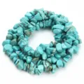Perline di pietra irregolari turchese 8x12mm perline sfuse forate per gioielli fai da te vista dettagli - 8-12mm / Turquenite Blu