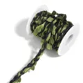 Corde de chanvre de style champêtre avec feuilles vertes artificielles, idéale pour la déco. - Corde de Cire Environ 7mm de Large / Noir