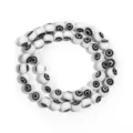 White evil eye glass round beads DIY bracelet necklace jewelry making accessories loose strand - Diameter 4mm Hole 0.8mm (Approx 90 Pcs) / White + Black