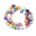 Faceted millefiori glass beads colorful flower loose beads diy jewelry making bracelet - 6mm / Faceted Mixed Color