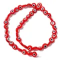 Red evil eye glass beads flat round beads diy handmade jewelry making strand supply - Diameter 4mm Hole 0.8mm / Red