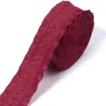 Dunkelrote plissierte Rüschenbanderole für Geschenkschachtel Blumenstrauß Kleidung Zubehör - 5 Yards/Packung (2.5cm) / Burgunderrot