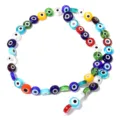 Colorful evil eye glass flat beads for DIY handmade jewelry crafting bracelets necklaces. - Diameter 4mm Hole 0.8mm / Multicolor