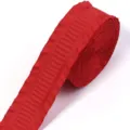 Rotes plissiertes Rüschenband Detailaufnahme, ideal für Geschenkverpackung und Handarbeit. - 5 Yards/Packung (2.5cm) / Rot
